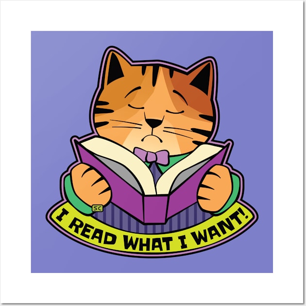 I Read What I Want Cat Wall Art by Sue Cervenka